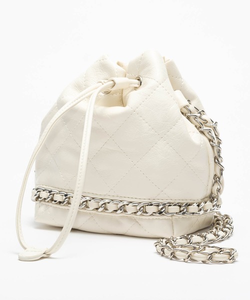 ZAKKA-BOX（ザッカボックス）の「キンチャクキルティングポシェット（ショルダーバッグ・レディース・シルバー/ブラック/アイボリー・FREE）」の10枚目の写真