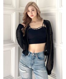 GYDA | ラメメッシュニットカーディガン(カーディガン/ボレロ)