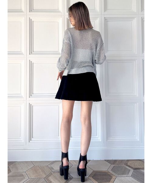 GYDA（ジェイダ）の「ラメメッシュニットカーディガン（カーディガン/ボレロ・レディース・ブラック/ライトグレー・FREE）」の9枚目の写真