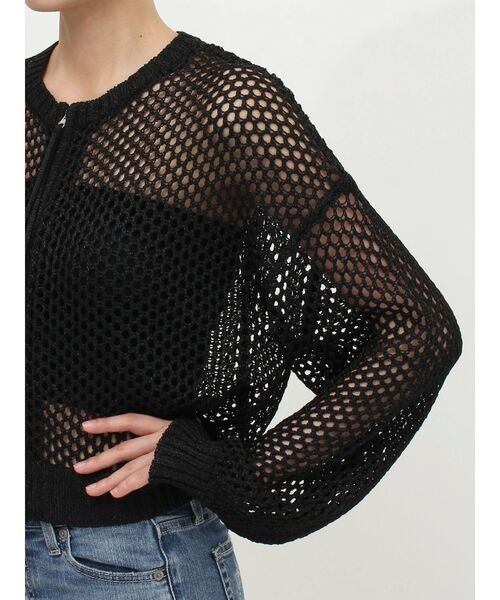 GYDA（ジェイダ）の「ラメメッシュニットカーディガン（カーディガン/ボレロ・レディース・ブラック/ライトグレー・FREE）」の20枚目の写真