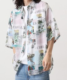 SUGGESTION（サジェッション）の「SUGGESTION H/Sオーガンジー総柄シャツ　半袖（シャツ/ブラウス・メンズ）」