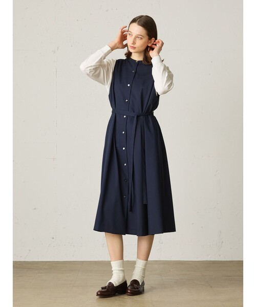 MidiUmi(ミディウミ)の「MidiUmi スタンドカラーノースリーブワンピース(ワンピース・レディース・グレー/ネイビー/グレー系その他3/グレー系その他4・FREE)」の9枚目の写真