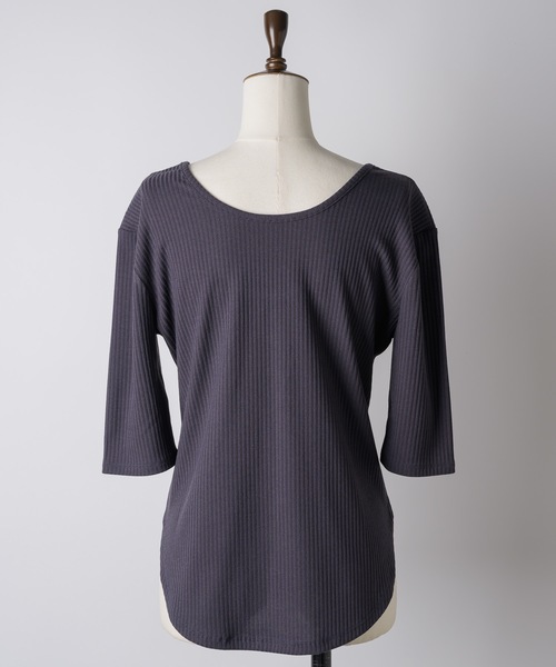 yae（ヤエ）の「Short sleeve 2way U-neck rib top / ショートスリーブ2wayUネックリブトップス（Tシャツ/カットソー・レディース・グレー/ブラック/ライトブルー/ベビーピンク・36/38）」の11枚目の写真