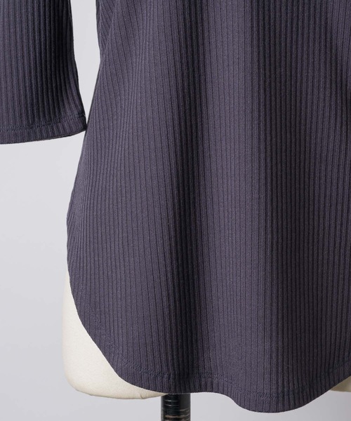 yae（ヤエ）の「Short sleeve 2way U-neck rib top / ショートスリーブ2wayUネックリブトップス（Tシャツ/カットソー・レディース・グレー/ブラック/ライトブルー/ベビーピンク・36/38）」の6枚目の写真