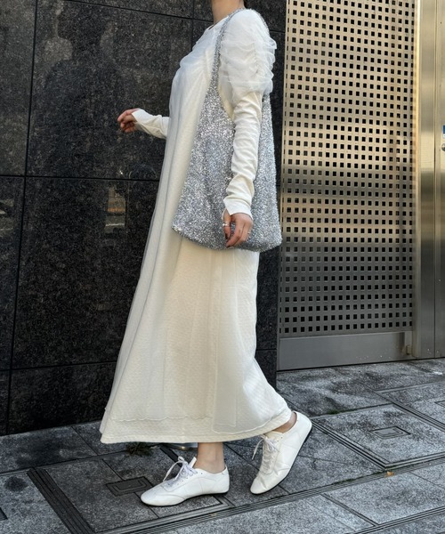 WILLFULLY（ウィルフリー）の「layered tulle floating jacquard gather OP（ワンピース・レディース・ブラック/ライトホワイト・FREE）」の22枚目の写真