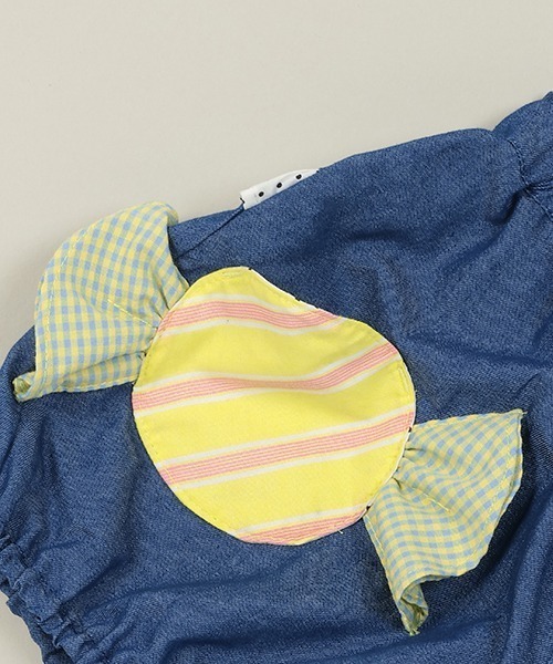 baby cheer（ベイビーチアー）の「キャンディショートパンツ（デニムパンツ・キッズ・ネイビー/ブルー・120cm/110cm/100cm/90cm/80ｃｍ）」の5枚目の写真