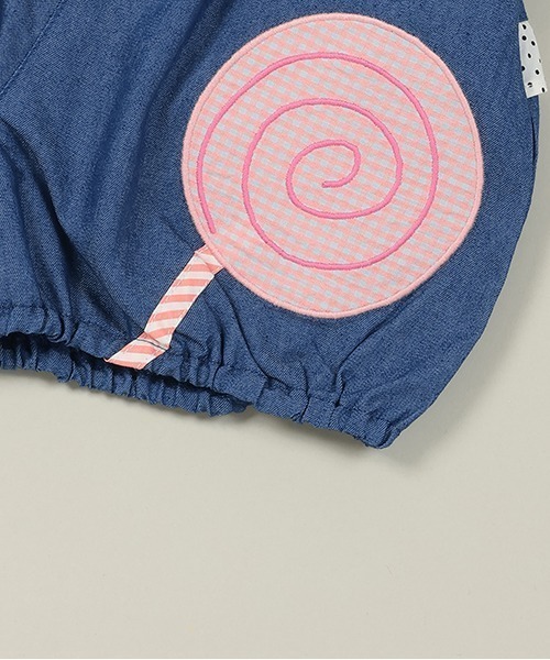 baby cheer（ベイビーチアー）の「キャンディショートパンツ（デニムパンツ・キッズ・ネイビー/ブルー・120cm/110cm/100cm/90cm/80ｃｍ）」の6枚目の写真