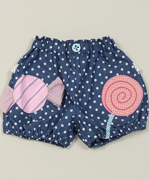 baby cheer（ベイビーチアー）の「キャンディショートパンツ（デニムパンツ・キッズ・ネイビー/ブルー・120cm/110cm/100cm/90cm/80ｃｍ）」の18枚目の写真