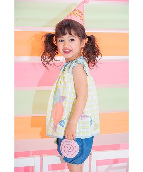 baby cheer（ベイビーチアー）の「キャンディショートパンツ（デニムパンツ・キッズ・ネイビー/ブルー・120cm/110cm/100cm/90cm/80ｃｍ）」の14枚目の写真