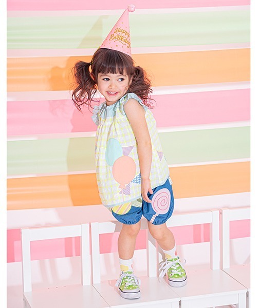 baby cheer（ベイビーチアー）の「キャンディショートパンツ（デニムパンツ・キッズ・ネイビー/ブルー・120cm/110cm/100cm/90cm/80ｃｍ）」の16枚目の写真