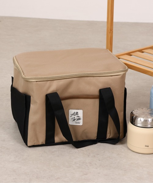 emesuelee(エメスーリー)の「保冷保温スクエアBAG(エコバッグ/サブバッグ・レディース・グリーン系1/ブルー/チャコールグレー/ベージュ系1/アイボリー/ライトベージュ/ピンク/ネイビー/イエロー/ブラック/グリーン/ベージュ・フリー)」の4枚目の写真