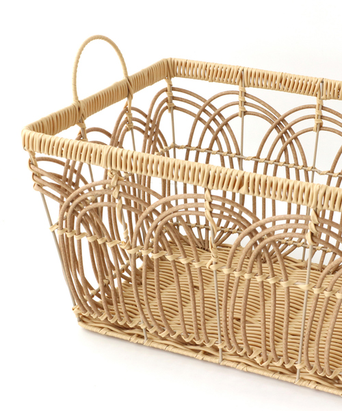 天然素材風 収納カゴ プラバスケット L（収納グッズ）｜collex（コレックス）