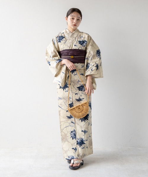 ゆかた館グレース（ユカタカングレース）の「こだわり浴衣５点セット（浴衣・レディース・クリーム/オフホワイト/ベージュ/エンジ/イエロー/グリーン/ブルー系/ブルー系その他/ブラック系/イエロー系/ネイビー/ブルー/グリーン系/ライトグレー/ブルー系その他2/ホワイト系・SMALL/MEDIUM）」の20枚目の写真