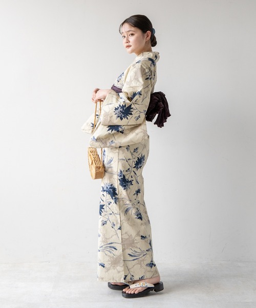 ゆかた館グレース（ユカタカングレース）の「こだわり浴衣５点セット（浴衣・レディース・クリーム/オフホワイト/ベージュ/エンジ/イエロー/グリーン/ブルー系/ブルー系その他/ブラック系/イエロー系/ネイビー/ブルー/グリーン系/ライトグレー/ブルー系その他2/ホワイト系・SMALL/MEDIUM）」の19枚目の写真