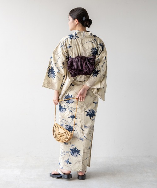 ゆかた館グレース（ユカタカングレース）の「こだわり浴衣５点セット（浴衣・レディース・クリーム/オフホワイト/ベージュ/エンジ/イエロー/グリーン/ブルー系/ブルー系その他/ブラック系/イエロー系/ネイビー/ブルー/グリーン系/ライトグレー/ブルー系その他2/ホワイト系・SMALL/MEDIUM）」の18枚目の写真