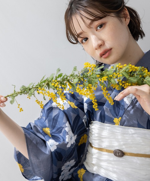 ゆかた館グレース（ユカタカングレース）の「こだわり浴衣５点セット（浴衣・レディース・クリーム/オフホワイト/ベージュ/エンジ/イエロー/グリーン/ブルー系/ブルー系その他/ブラック系/イエロー系/ネイビー/ブルー/グリーン系/ライトグレー/ブルー系その他2/ホワイト系・SMALL/MEDIUM）」の17枚目の写真