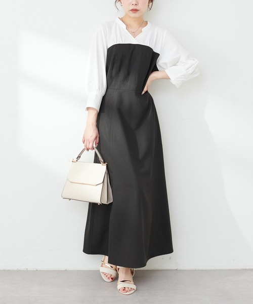 natural couture(ナチュラルクチュール)の「WEB限定 /【プチナチュ】ドッキングシャツワンピース(ワンピース・レディース・ミント/ベージュ/ブラック/ブルー・SMALL/MEDIUM)」の17枚目の写真