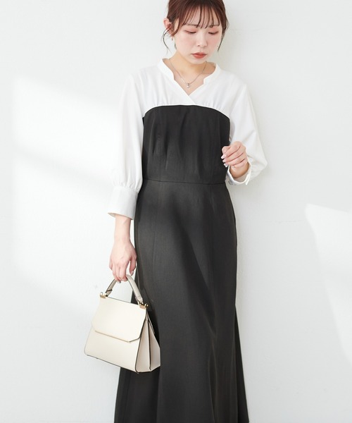 natural couture(ナチュラルクチュール)の「WEB限定 /【プチナチュ】ドッキングシャツワンピース(ワンピース・レディース・ミント/ベージュ/ブラック/ブルー・SMALL/MEDIUM)」の18枚目の写真