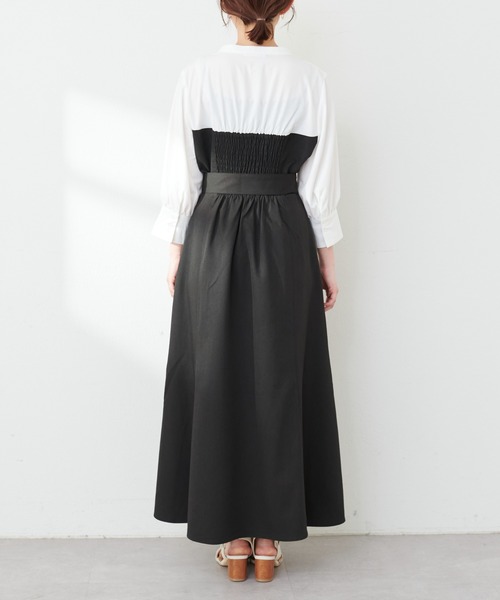 natural couture(ナチュラルクチュール)の「WEB限定 /【プチナチュ】ドッキングシャツワンピース(ワンピース・レディース・ミント/ベージュ/ブラック/ブルー・SMALL/MEDIUM)」の6枚目の写真