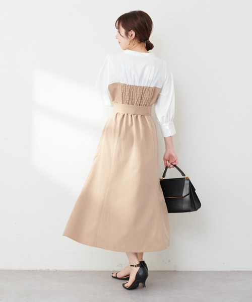 natural couture(ナチュラルクチュール)の「WEB限定 /【プチナチュ】ドッキングシャツワンピース(ワンピース・レディース・ミント/ベージュ/ブラック/ブルー・SMALL/MEDIUM)」の21枚目の写真