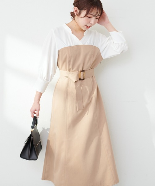 natural couture(ナチュラルクチュール)の「WEB限定 /【プチナチュ】ドッキングシャツワンピース(ワンピース・レディース・ミント/ベージュ/ブラック/ブルー・SMALL/MEDIUM)」の22枚目の写真