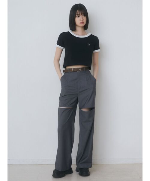 EMODA（エモダ）の「ジップスリットワイドパンツ（その他パンツ・レディース・ブラック/グレー・SMALL/MEDIUM）」の8枚目の写真
