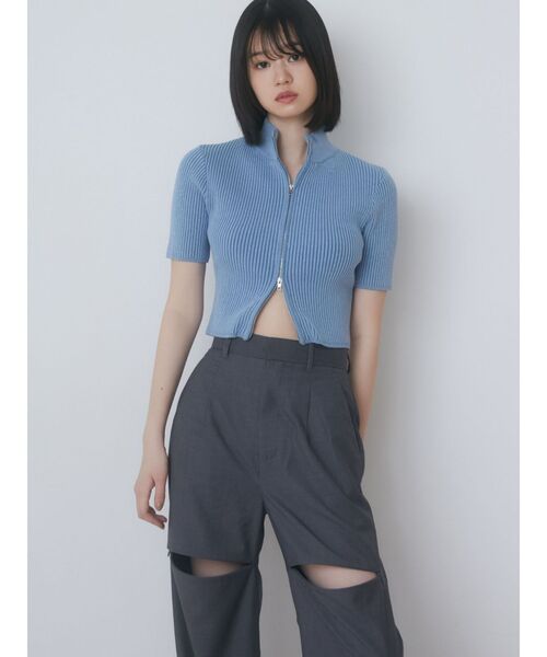 EMODA（エモダ）の「ジップスリットワイドパンツ（その他パンツ・レディース・ブラック/グレー・SMALL/MEDIUM）」の13枚目の写真