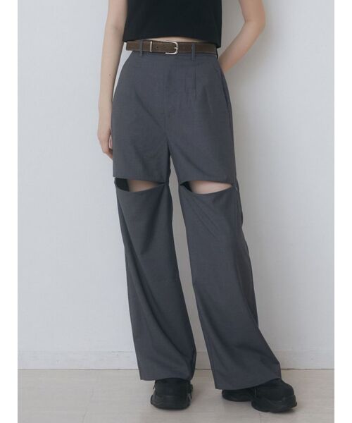 EMODA（エモダ）の「ジップスリットワイドパンツ（その他パンツ・レディース・ブラック/グレー・SMALL/MEDIUM）」の14枚目の写真