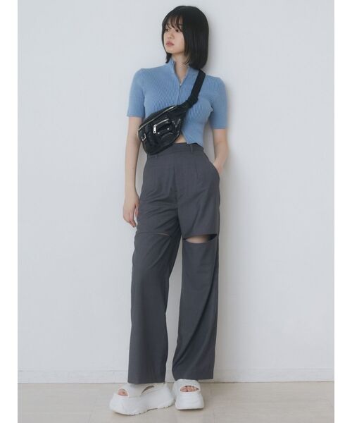 EMODA（エモダ）の「ジップスリットワイドパンツ（その他パンツ・レディース・ブラック/グレー・SMALL/MEDIUM）」の21枚目の写真