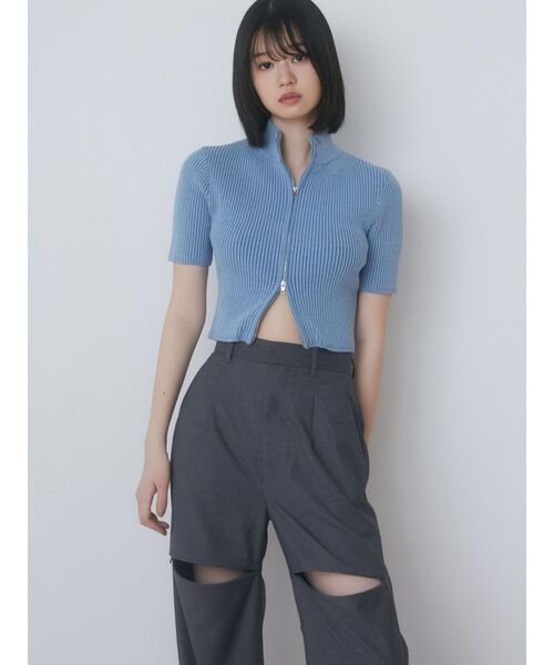 EMODA（エモダ）の「ジップスリットワイドパンツ（その他パンツ・レディース・ブラック/グレー・SMALL/MEDIUM）」の19枚目の写真