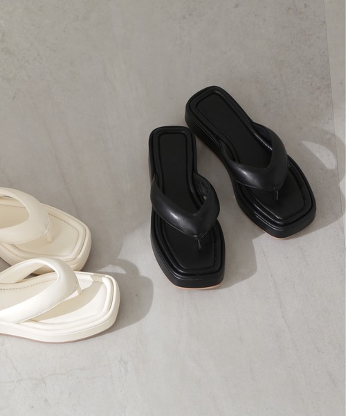 N.(N. Natural Beauty Basic)(エヌエヌナチュラルビューティーベーシック)の「◆フラットトングサンダル(サンダル・レディース・ホワイト/ブラック・LARGE/MEDIUM)」の5枚目の写真