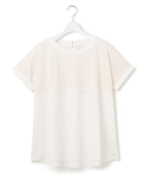 J.PRESS YORK STREET(ジェイプレスヨークストリート)の「【WOMEN】【SMOOTH JERSEY】ドルマンペプラム プルオーバー(Tシャツ/カットソー・レディース・ネイビー系/ダルブルー系/ベージュ系/ホワイト系・F)」の1枚目の写真
