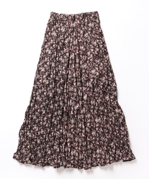 aimoha（アイモハ）の「【Aimoha】花柄スカート（スカート・レディース・チョコ/ブルー・SMALL/MEDIUM）」の3枚目の写真
