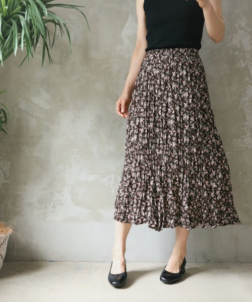 aimoha（アイモハ）の「【Aimoha】花柄スカート（スカート・レディース・チョコ/ブルー・SMALL/MEDIUM）」の11枚目の写真