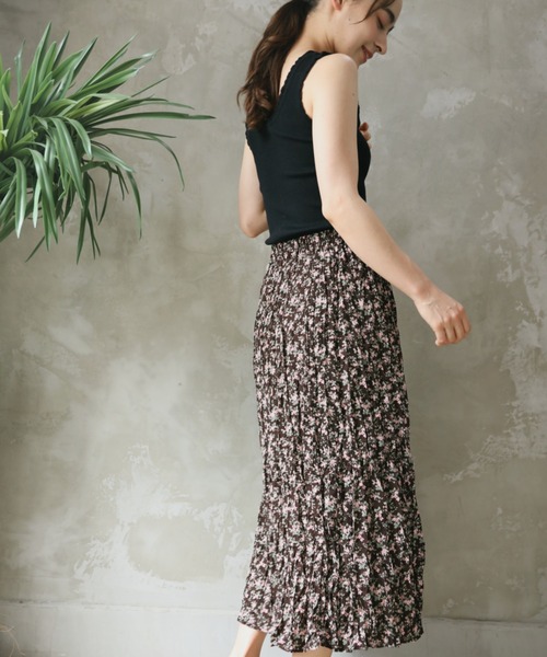 aimoha（アイモハ）の「【Aimoha】花柄スカート（スカート・レディース・チョコ/ブルー・SMALL/MEDIUM）」の13枚目の写真