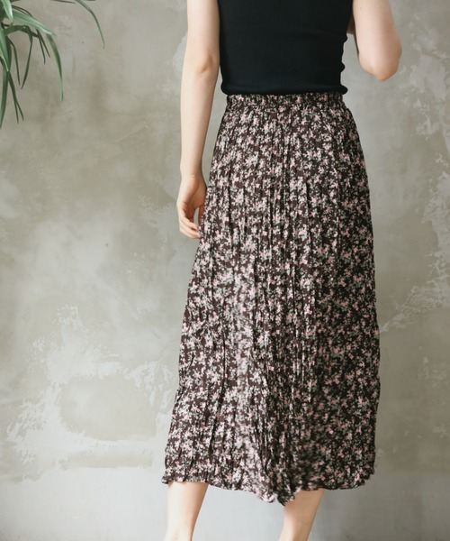 aimoha（アイモハ）の「【Aimoha】花柄スカート（スカート・レディース・チョコ/ブルー・SMALL/MEDIUM）」の14枚目の写真