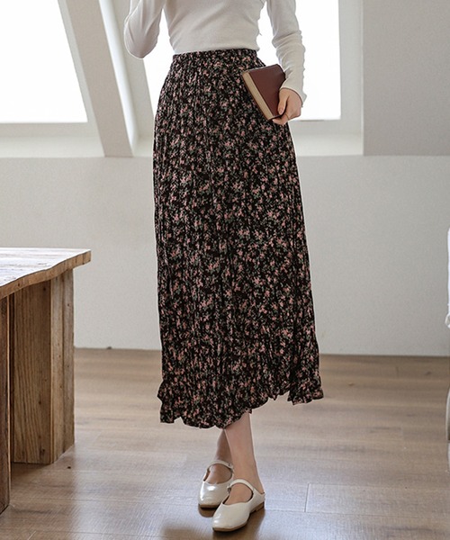 aimoha（アイモハ）の「【Aimoha】花柄スカート（スカート・レディース・チョコ/ブルー・SMALL/MEDIUM）」の15枚目の写真