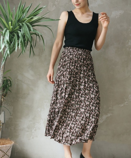 aimoha（アイモハ）の「【Aimoha】花柄スカート（スカート・レディース・チョコ/ブルー・SMALL/MEDIUM）」の12枚目の写真