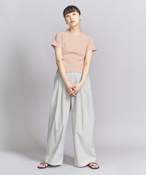 BEAUTY&YOUTH UNITED ARROWS（ビューティーアンドユースユナイテッドアローズ）の「マルチボーダー コンパクト Tシャツ（Tシャツ/カットソー・レディース・オレンジ/ネイビー/ライトブルー・FREE）」の5枚目の写真