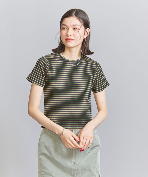 BEAUTY&YOUTH UNITED ARROWS（ビューティーアンドユースユナイテッドアローズ）の「マルチボーダー コンパクト Tシャツ（Tシャツ/カットソー・レディース・オレンジ/ネイビー/ライトブルー・FREE）」の8枚目の写真