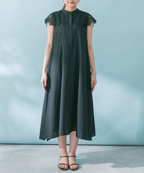 URBAN RESEARCH ROSSO WOMEN（アーバンリサーチ　ロッソ）の「ウォッシャブルヨークレースワンピース（ワンピース・レディース・ブラック/ブルー/モカ・FREE）」の19枚目の写真
