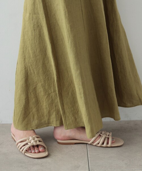 GALLEST(ギャレスト)の「◆リネンマキシスカート(スカート・レディース・スミクロ/ベージュ/スモーキーグリーン系・36/38)」の12枚目の写真
