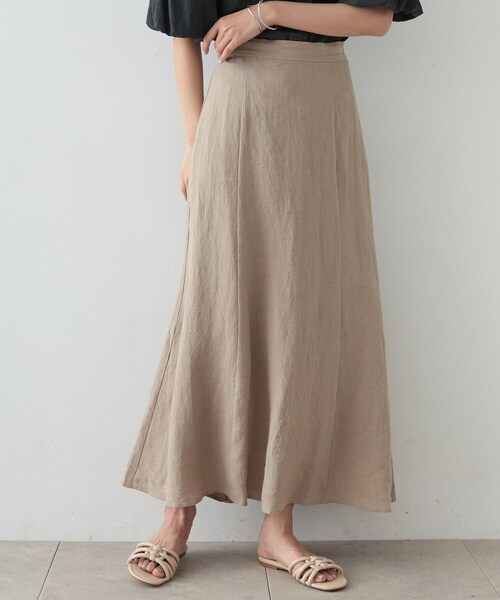 GALLEST(ギャレスト)の「◆リネンマキシスカート(スカート・レディース・スミクロ/ベージュ/スモーキーグリーン系・36/38)」の13枚目の写真