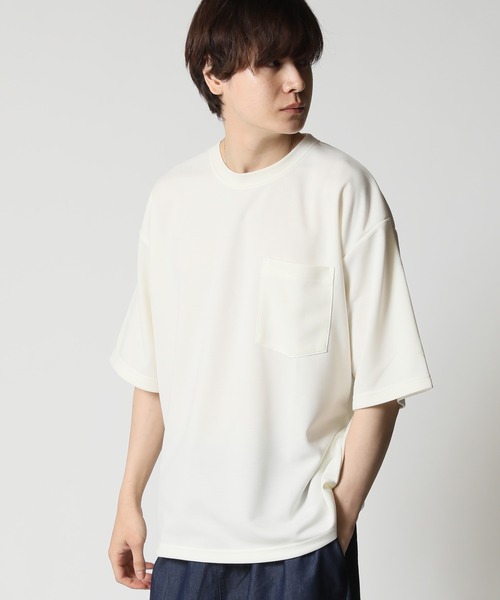 HIDEBOY オーバーサイズTシャツ クリーム色 L 即日発送 速乾 すぐ乾く クイックドライTシャツ オーバーサイズ ポケットT