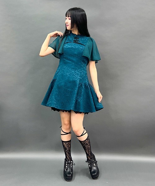 【美品】axes femme POETIQUE チャイナデザインミニワンピース axes femme POETIQUE（アクシーズファムポエティック）の