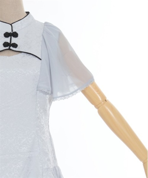 axes femme POETIQUE(アクシーズファムポエティック)の「チャイナデザインミニワンピース(ワンピース・レディース・グレー/ブラック/ブルーグリーン・MEDIUM)」の14枚目の写真
