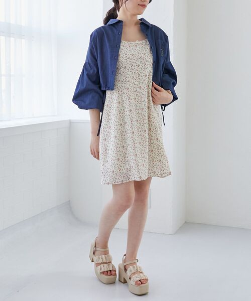 MAJESTIC LEGON(マジェスティックレゴン)の「フロントリボンミニキャミワンピース(ワンピース・レディース・ブラック系その他/ホワイト系その他2/ブラック系その他2・MEDIUM)」の4枚目の写真