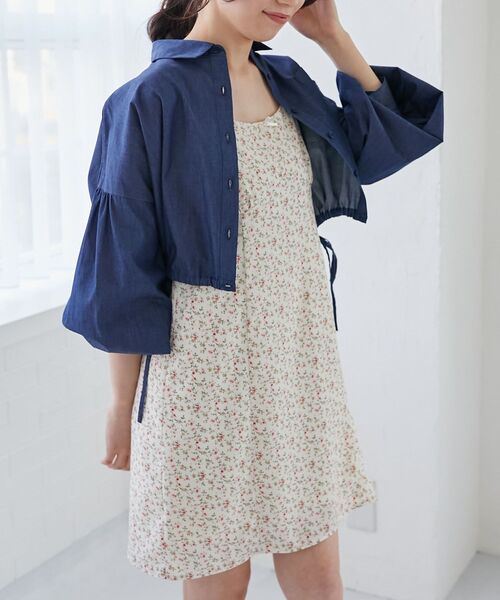 MAJESTIC LEGON(マジェスティックレゴン)の「フロントリボンミニキャミワンピース(ワンピース・レディース・ブラック系その他/ホワイト系その他2/ブラック系その他2・MEDIUM)」の7枚目の写真