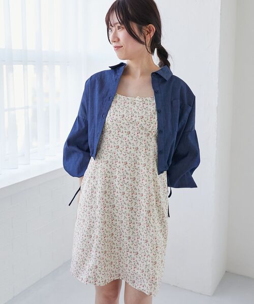MAJESTIC LEGON(マジェスティックレゴン)の「フロントリボンミニキャミワンピース(ワンピース・レディース・ブラック系その他/ホワイト系その他2/ブラック系その他2・MEDIUM)」の8枚目の写真