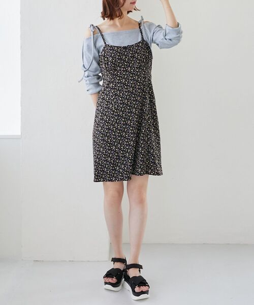 MAJESTIC LEGON(マジェスティックレゴン)の「フロントリボンミニキャミワンピース(ワンピース・レディース・ブラック系その他/ホワイト系その他2/ブラック系その他2・MEDIUM)」の10枚目の写真